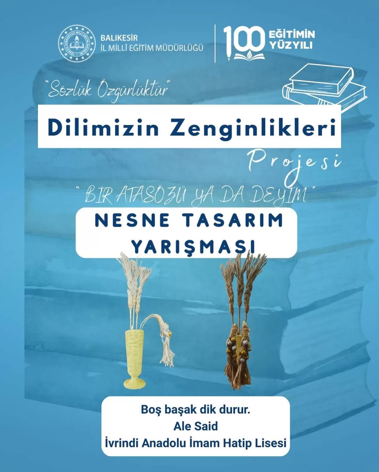Balıkesir'de Dilimizin Zenginlikleri Tasarım Yarışması Sonuçlandı