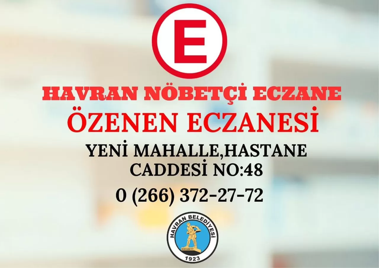 Havran'da Bugün Nöbetçi Eczane: Özenen Eczanesi