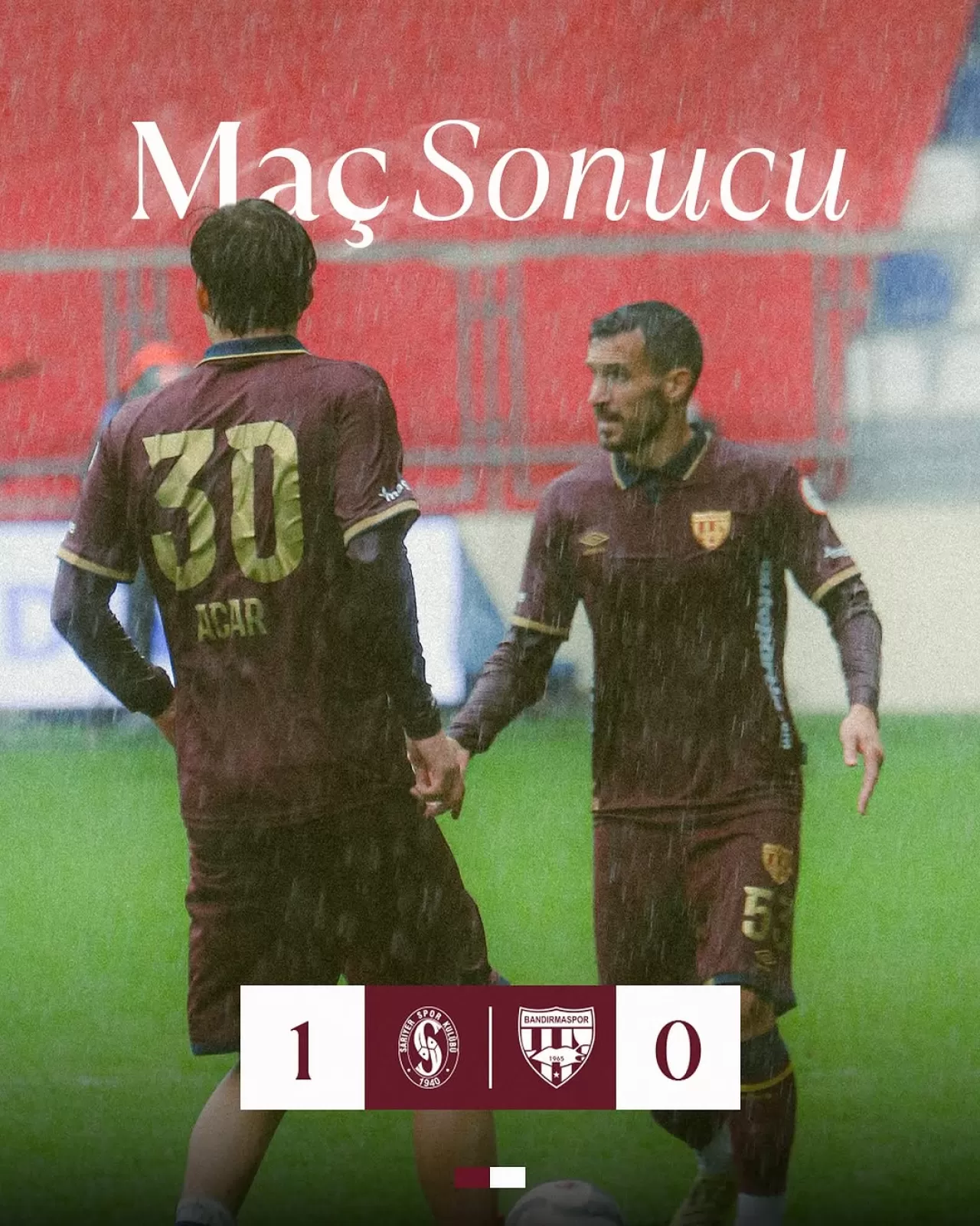 Teksüt Bandırmaspor, Sarıyerspor'a 1-0 Mağlup Oldu