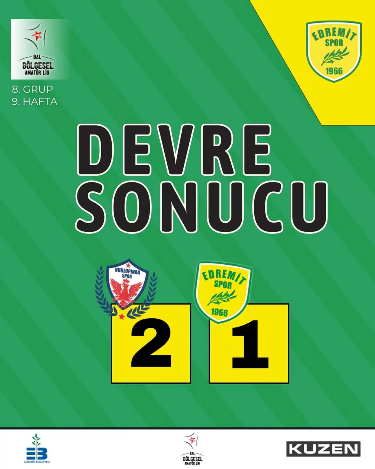 1966 Edremitspor, Nurlupınarspor'a Mağlup Oldu