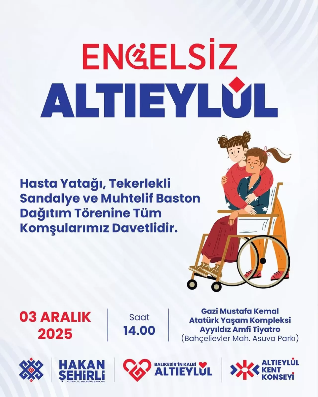 Altıeylül'de 3 Aralık Dünya Engelliler Günü'nde Yardımcı Cihaz Dağıtımı