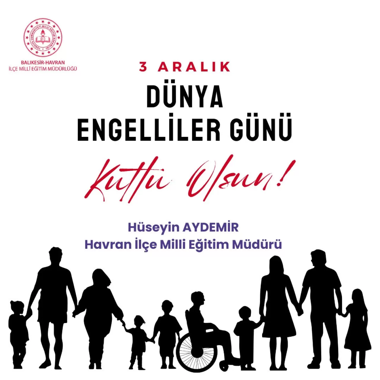 Havran'da 3 Aralık Dünya Engelliler Günü Mesajı