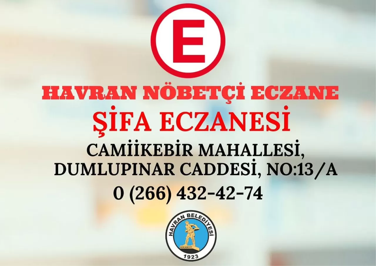 Havran'da Bugün Nöbetçi Eczane Şifa Eczanesi