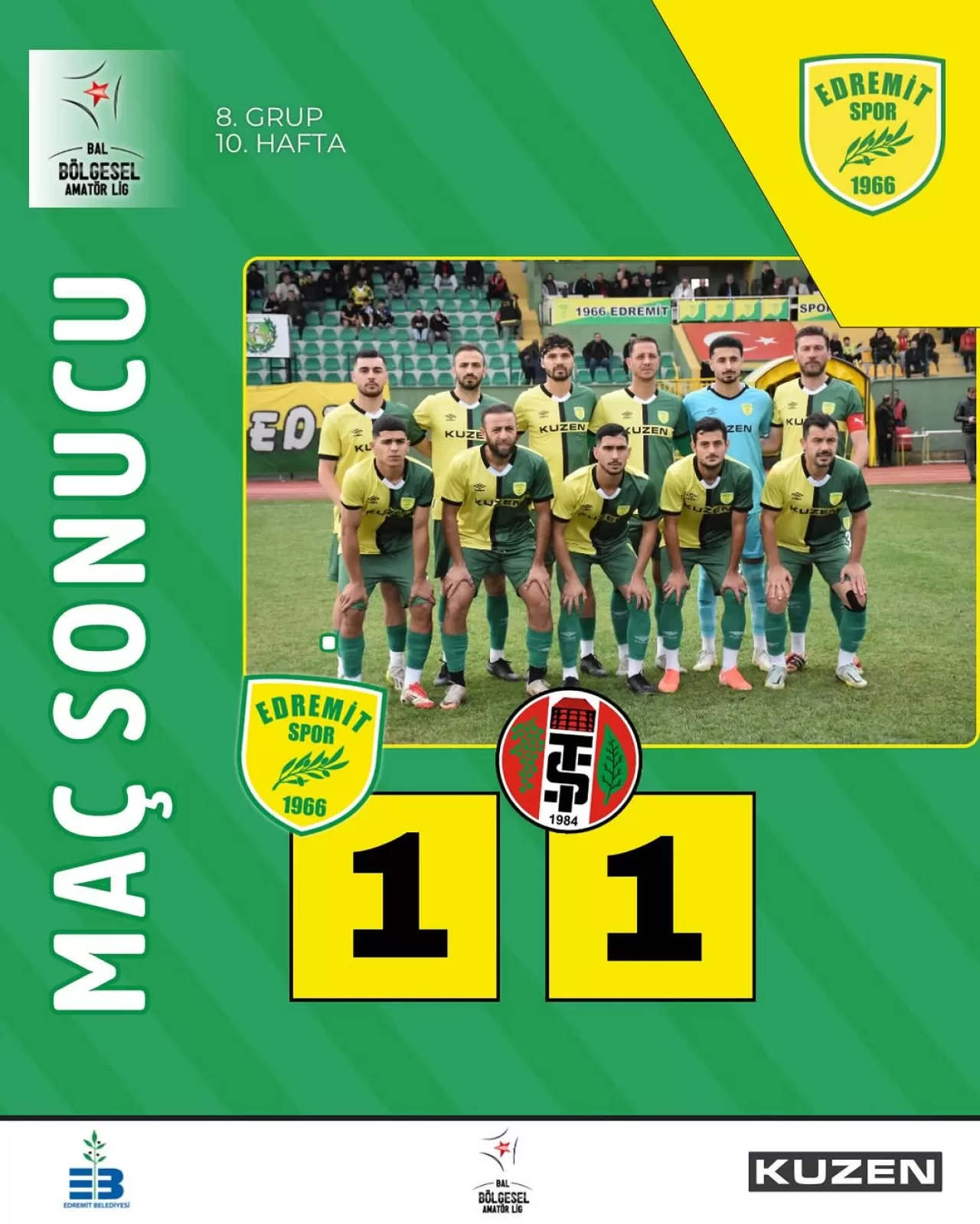 1966 Edremitspor, Sahaında 7 Eylül Turgutluspor ile Berabere Kaldı