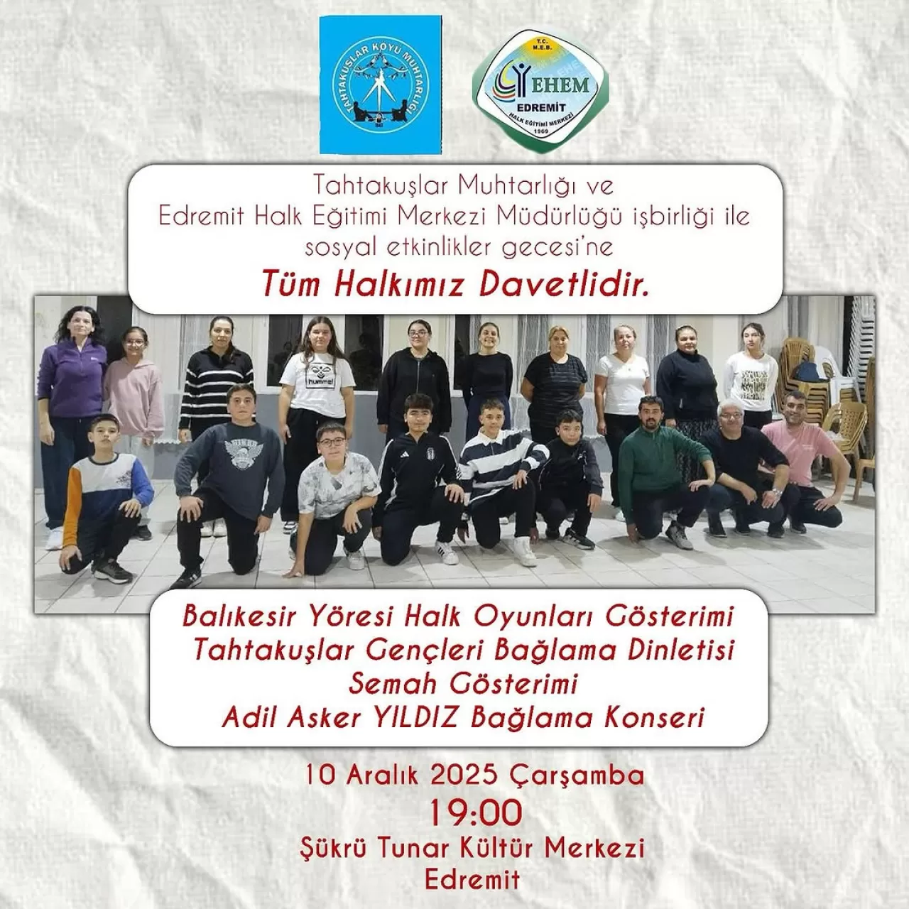 Edremit'te Bağlama ve Halk Oyunları Kursiyerleri Finalde Hünerlerini Sergileyecek