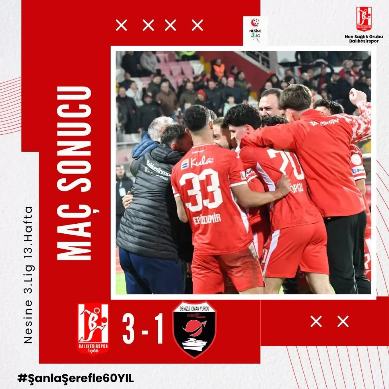 Balıkesirspor, Denizli İdmanyurdu'nu 3-1 Mağlup Etti