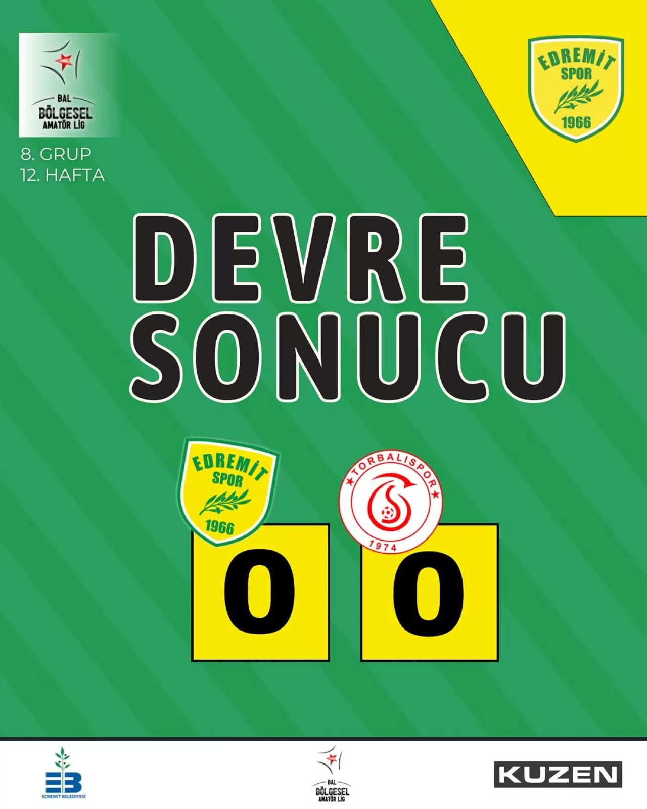 Edremitspor, Sahasında İzbeton Torbalıspor ile Golsüz Berabere Kaldı