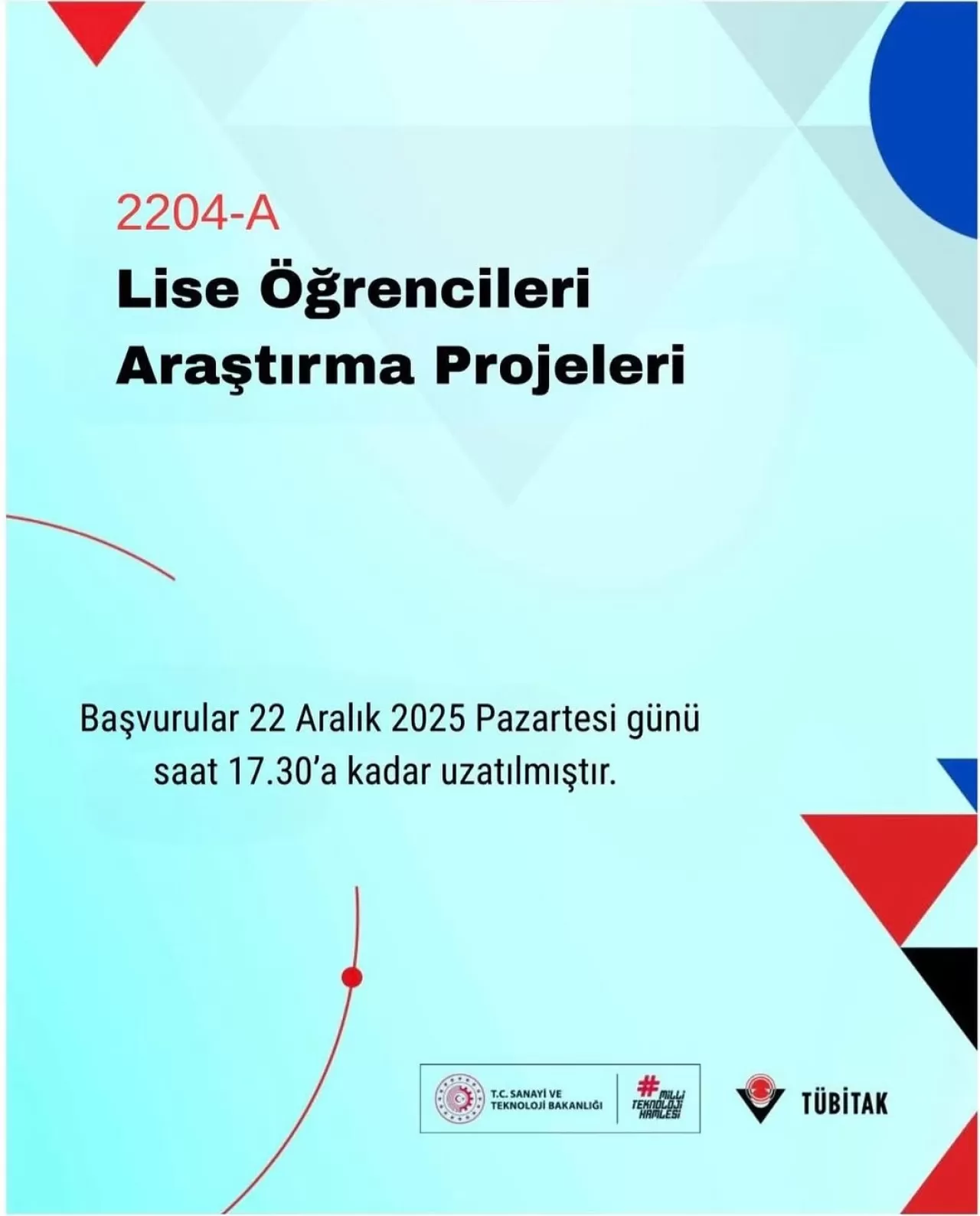 TÜBİTAK'ın Lise Öğrencileri İçin Araştırma Proje Yarışmasına Başvuru Süresi Uzatıldı