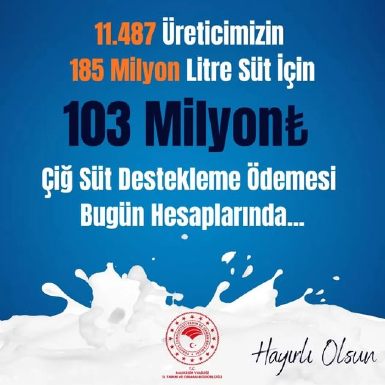 Balıkesir'in Tüm İlçe Tarım Müdürlükleri Üreticilere Bereket Diledi