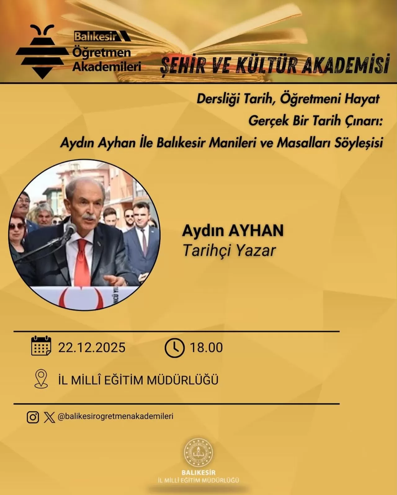 Balıkesir'de Öğretmenler İçin Şehir ve Kültür Akademisi Düzenleniyor