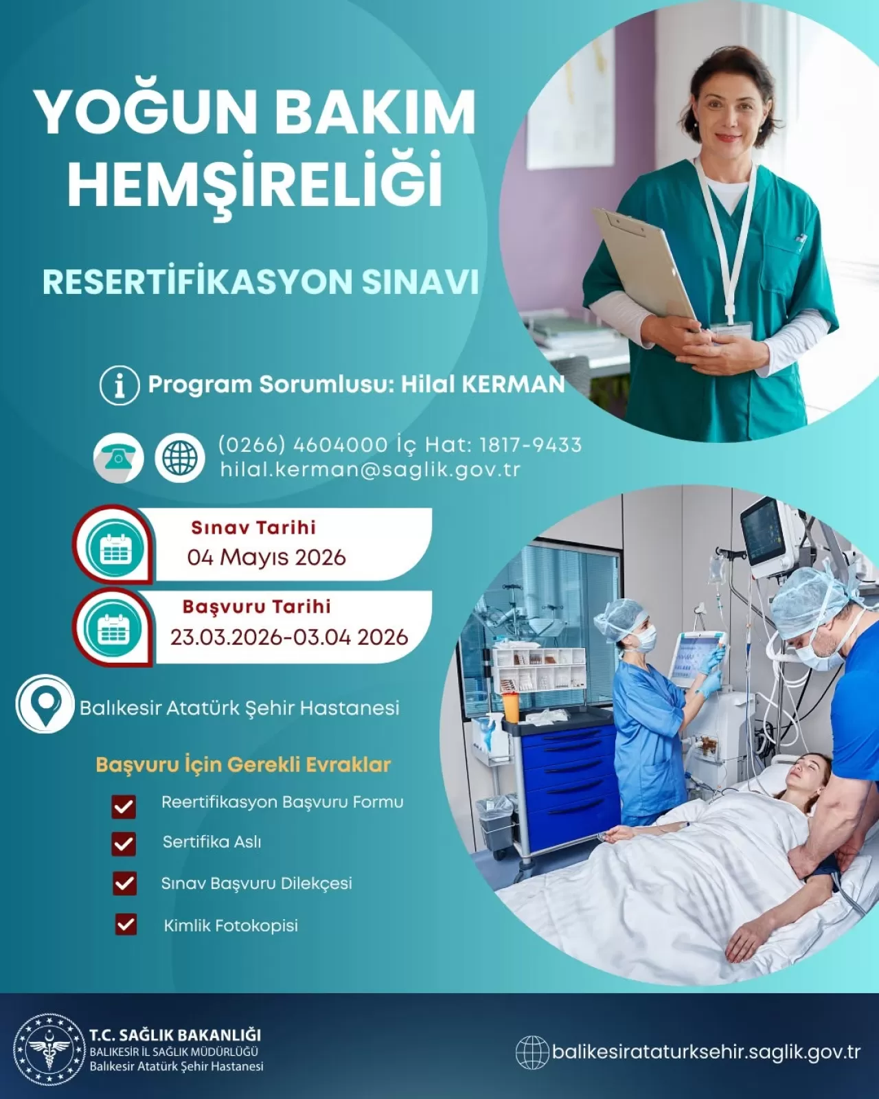 Balıkesir'de Yoğun Bakım Hemşireleri İçin Resertifikasyon Sınavı Başvuruları Başlıyor