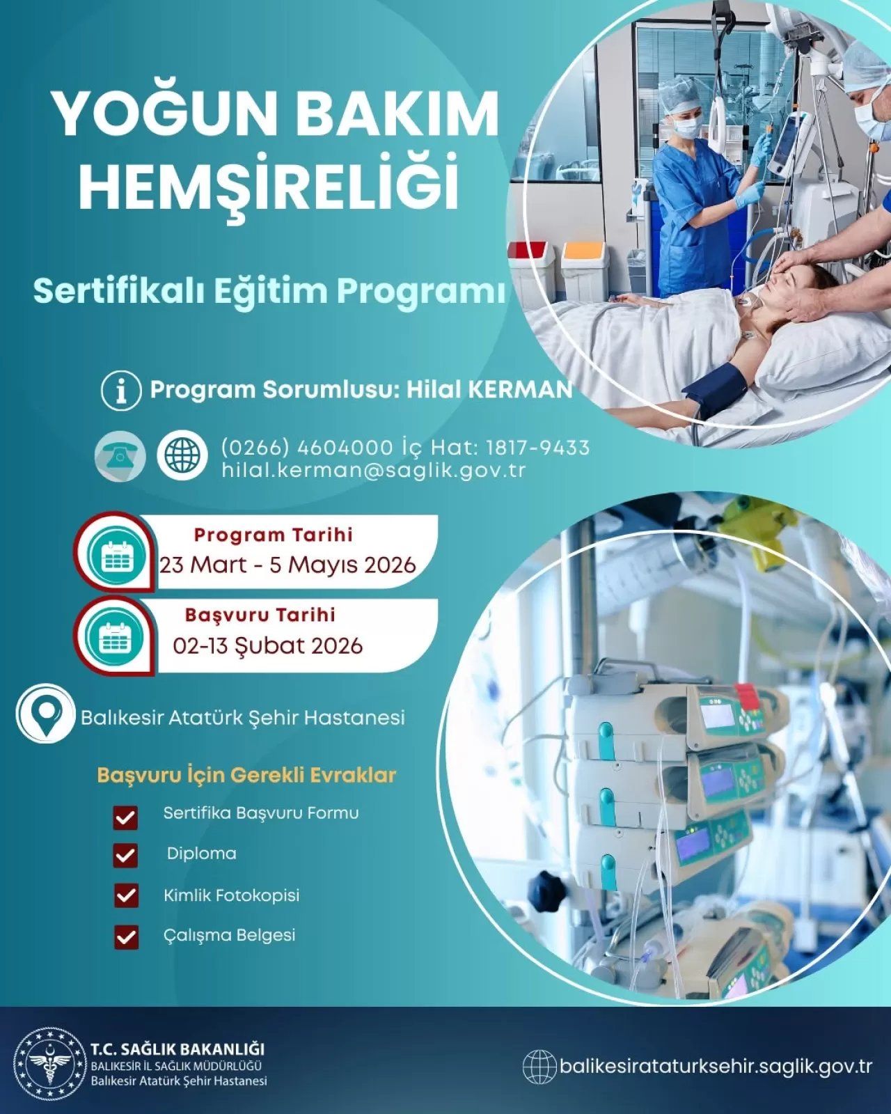 Balıkesir'de Yoğun Bakım Hemşireliği Eğitimi Başvuruları Başlıyor