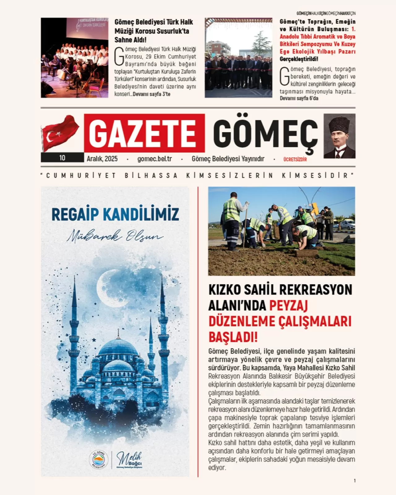 Gömeç Belediyesi'nin 10. Gazetesi Okuyucuyla Buluştu