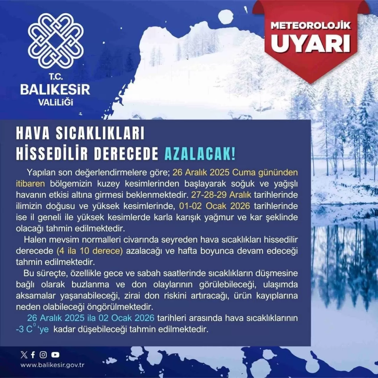 Balıkesir'de Zirai Don Uyarısı Yapıldı