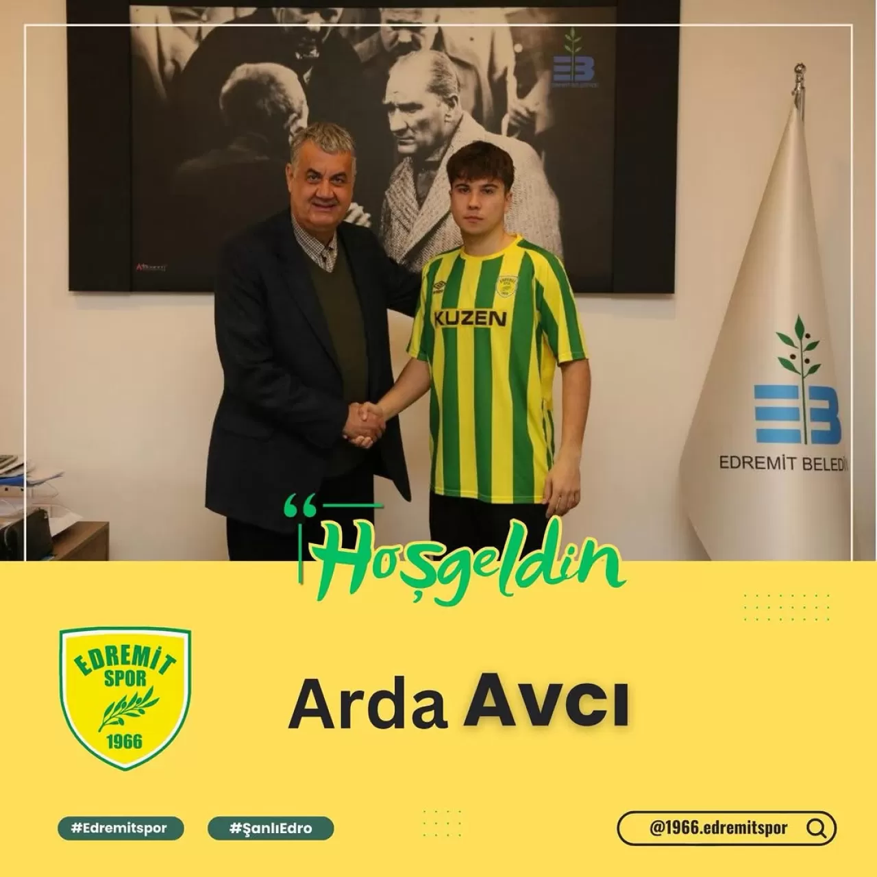 Edremitspor, Genç Yıldız Arda Avcı'yı Kadrosuna Kattı