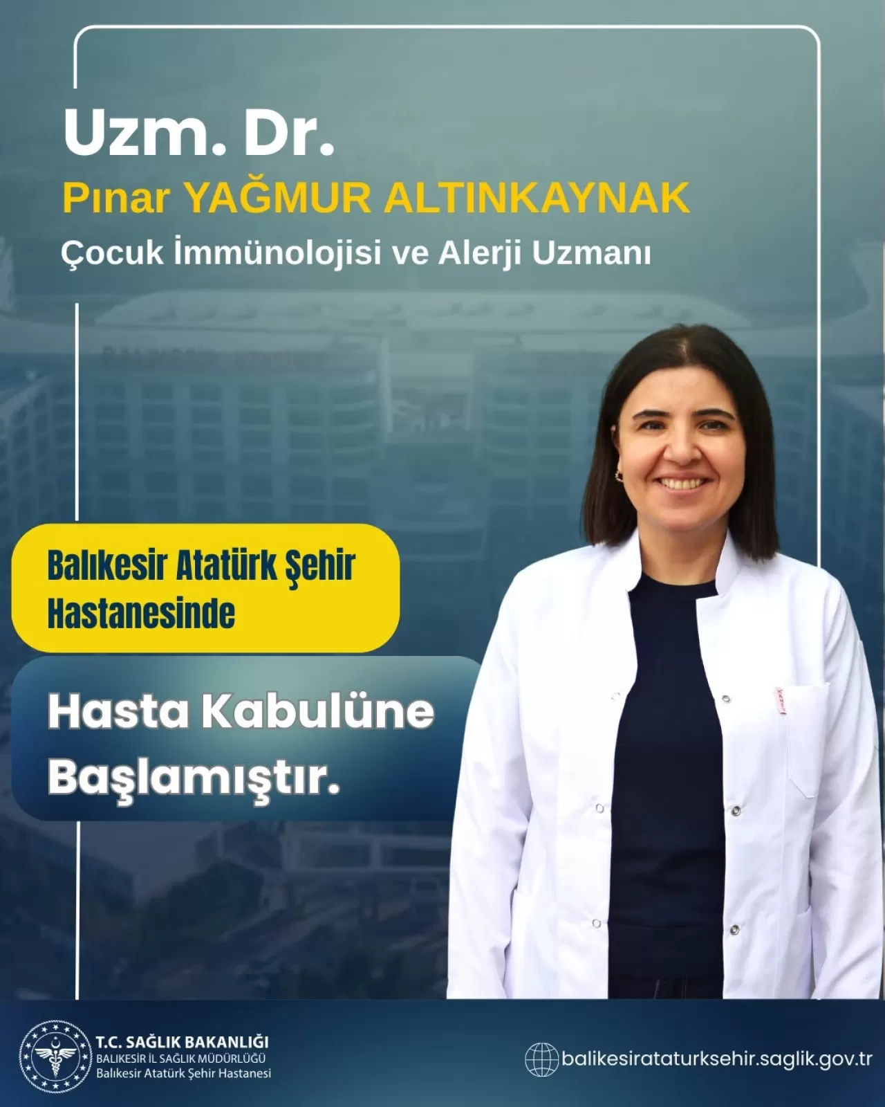 Balıkesir Atatürk Şehir Hastanesi'ne Yeni Çocuk İmmünolojisi ve Alerji Uzmanı