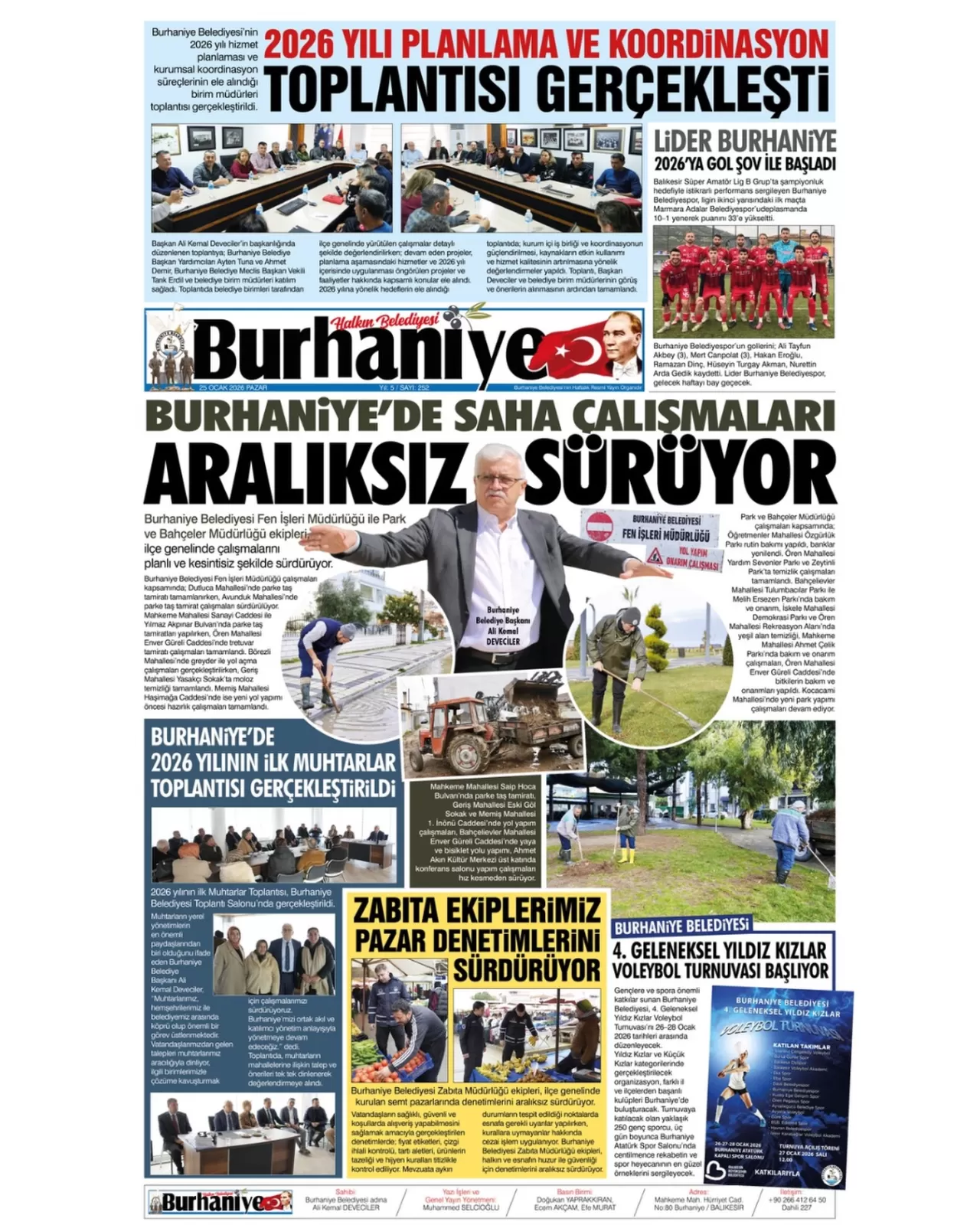 Burhaniye Belediyesi'nin Yayın Organı E-Burhaniye Haber Gazetesi'nin 252. Sayısı Okuyucuyla Buluştu
