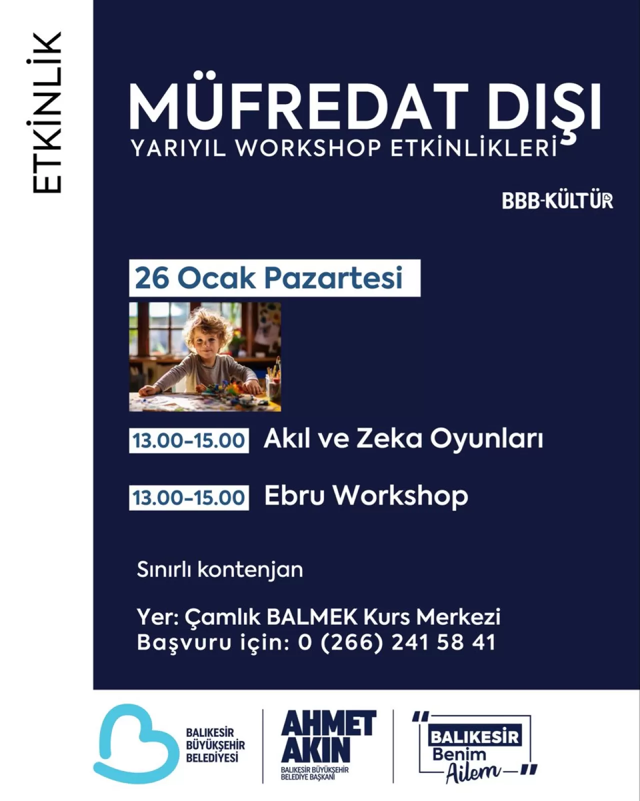Balıkesir'de Yarıyıl Tatiline Özel Sanat ve Eğlence Dolu Program