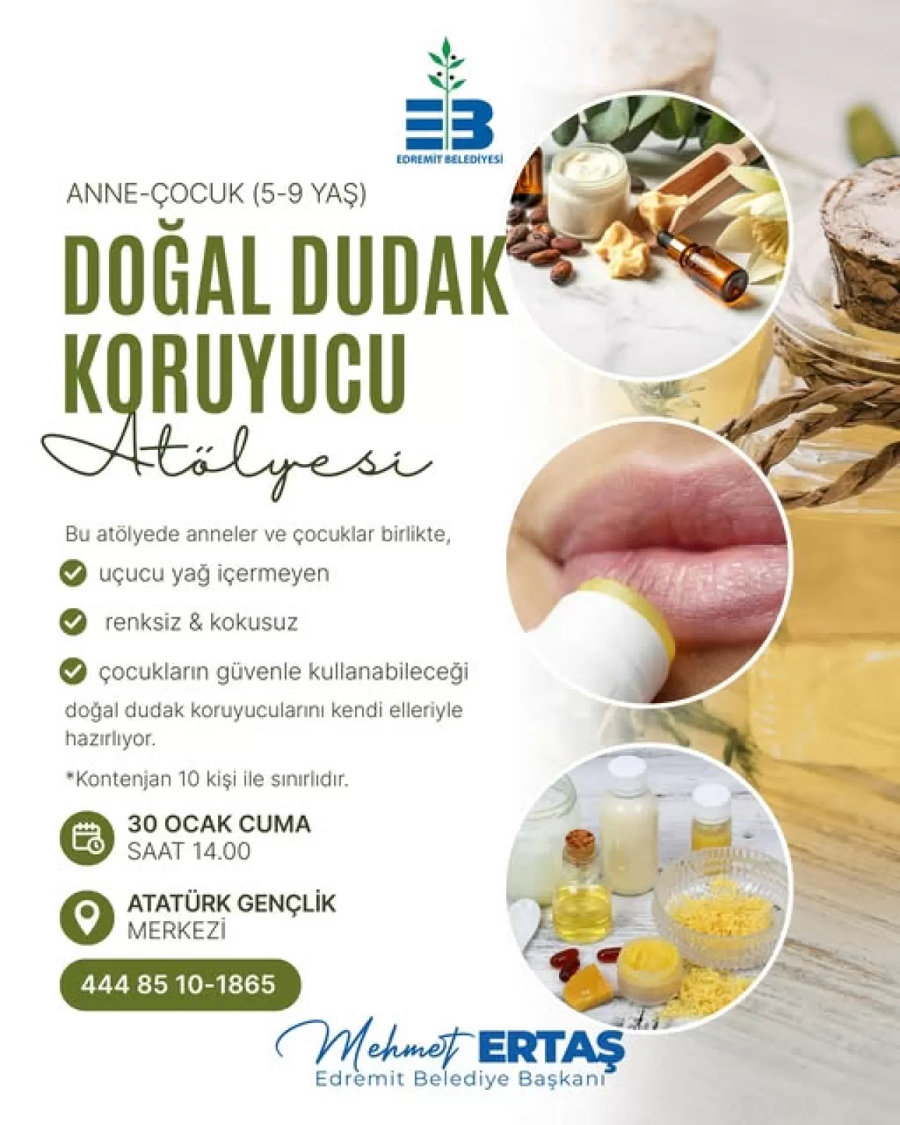 Edremit'te Anneler ve Çocuklar İçin Doğal Dudak Koruyucu Atölyesi