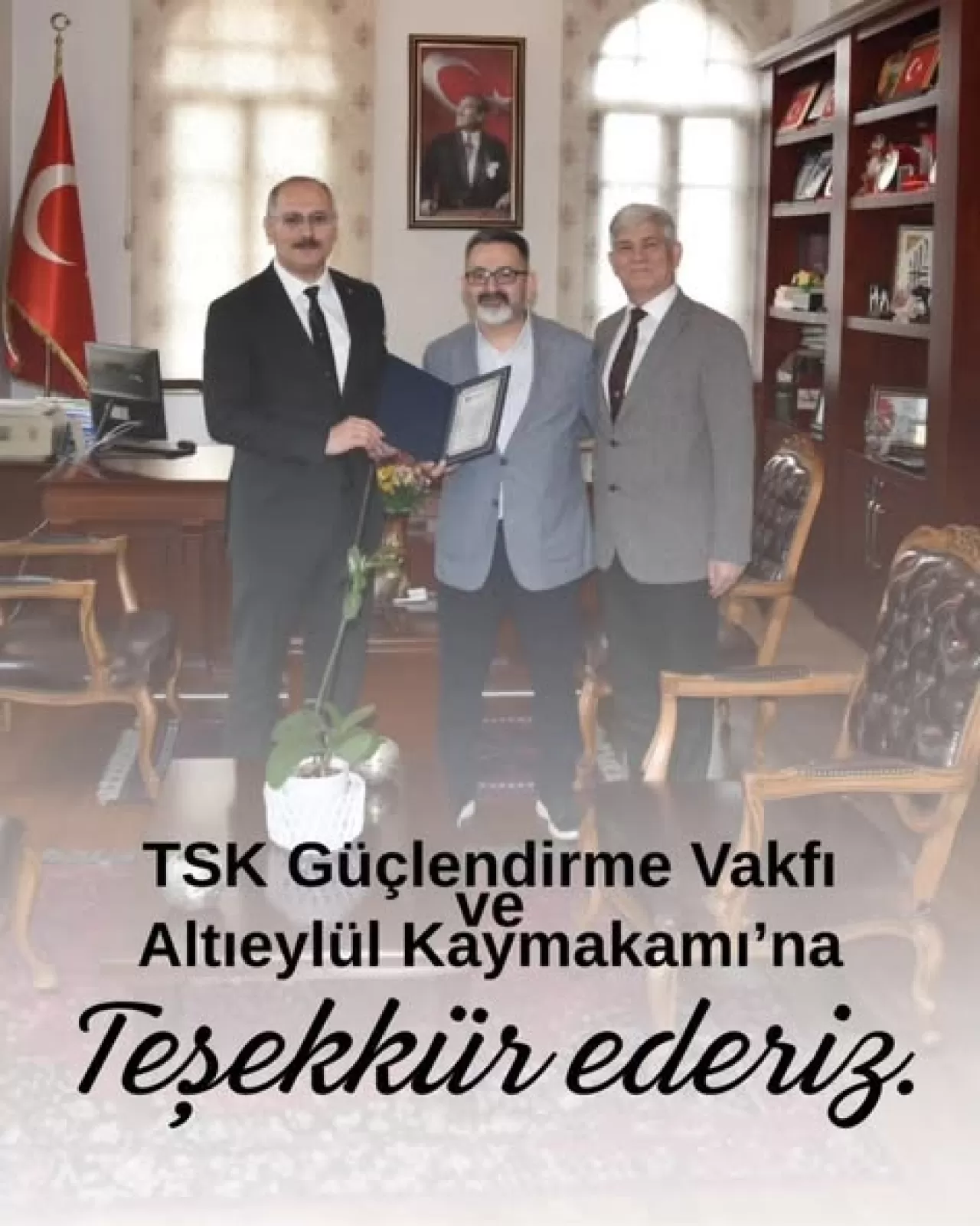 Ankara Balıkesirliler Derneği'nden Kaymakam Hakan Turgay Bilgin'e Ziyaret