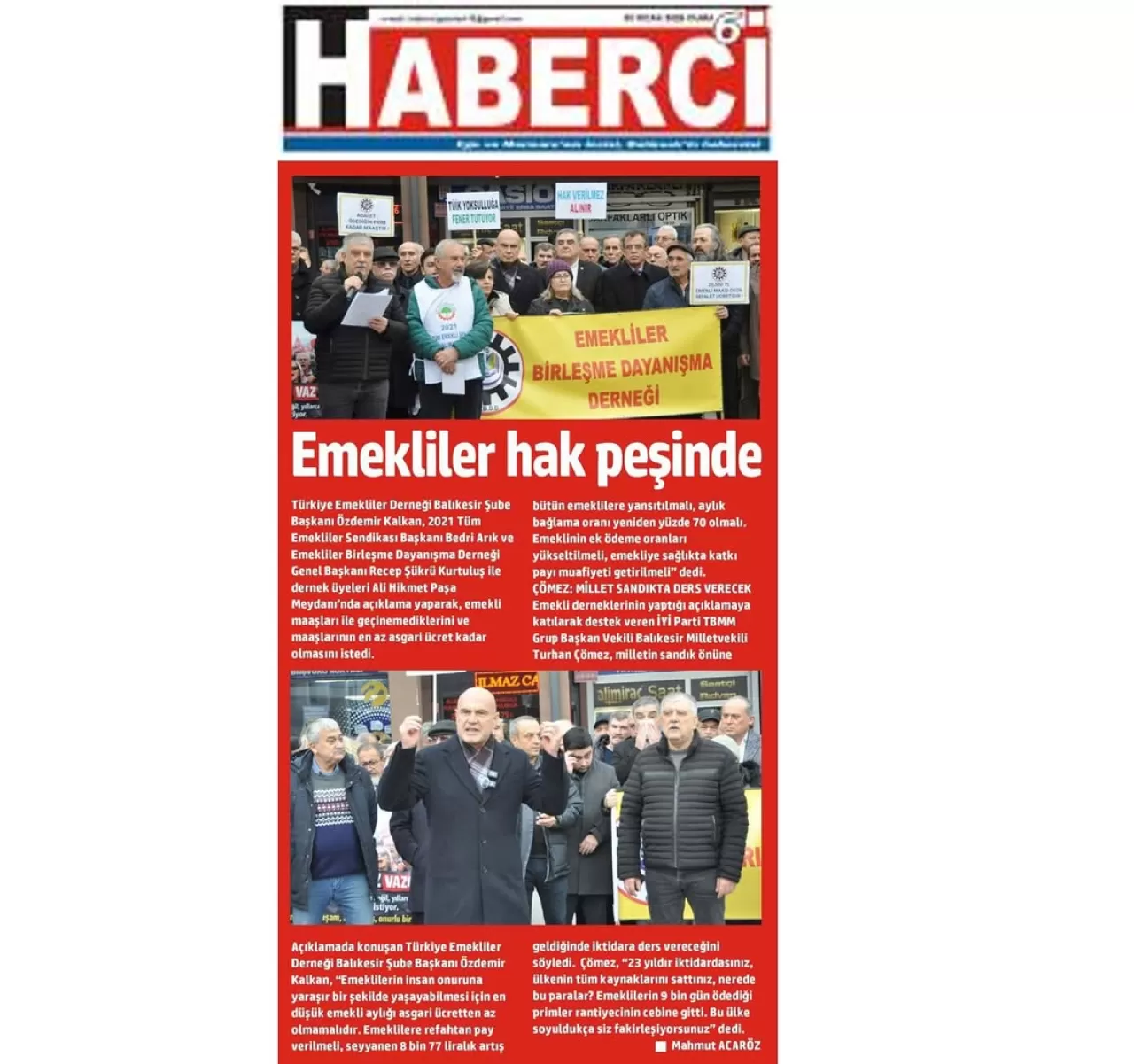 İYİ Partili Çömez'den Emeklilere Müjde: 