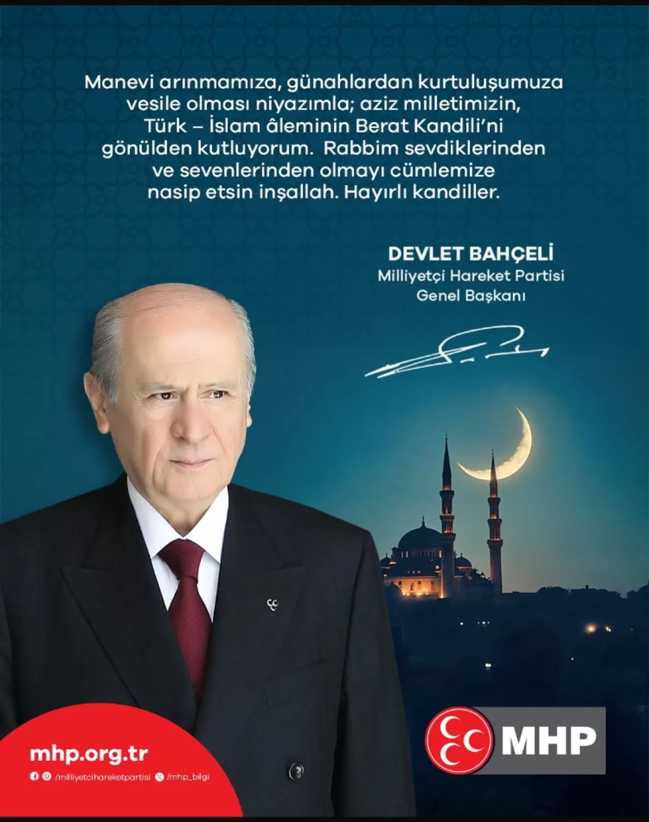 Bahçeli'den Berat Kandili Mesajı