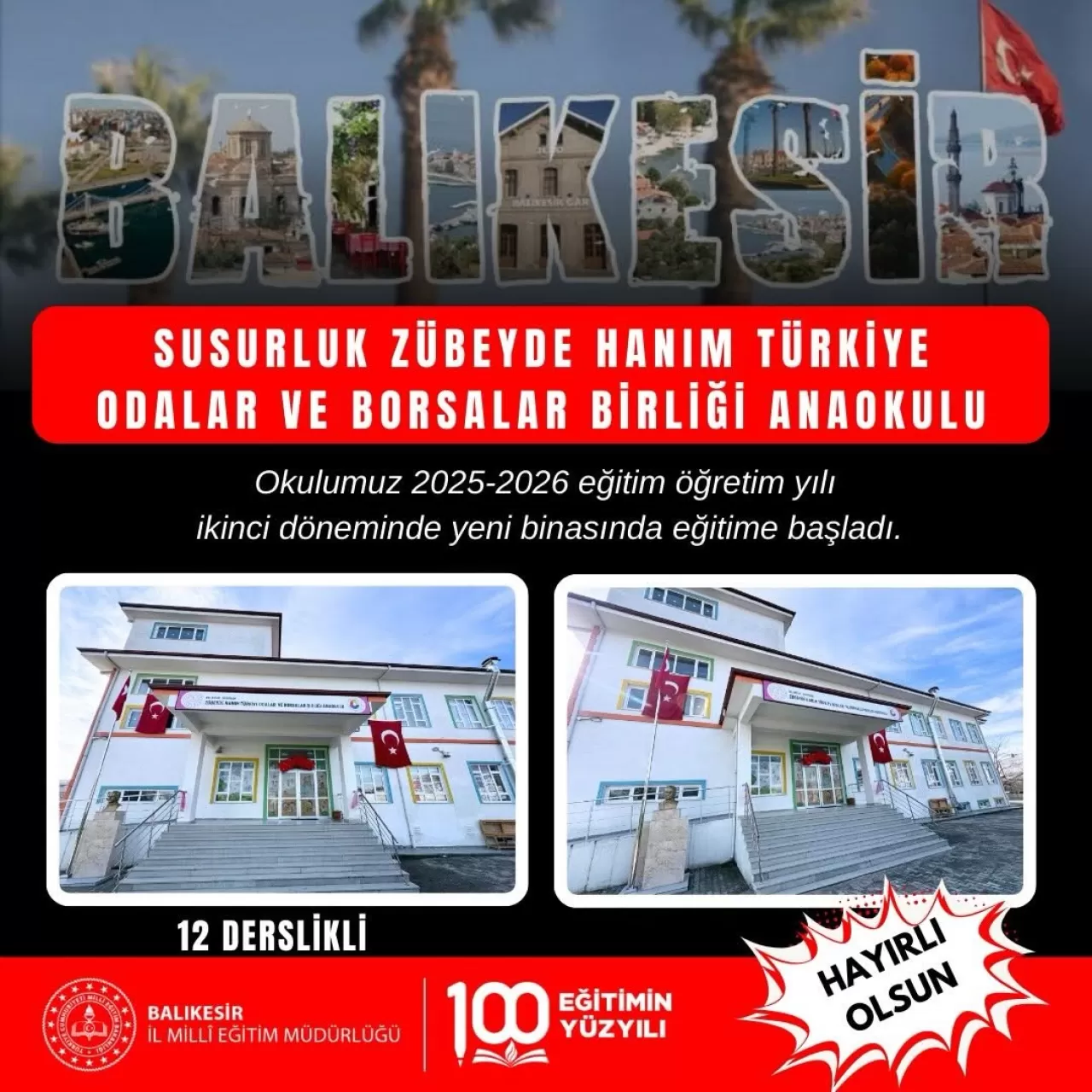 Susurluk'ta Yeni Anaokulu Eğitime Merhaba Dedi