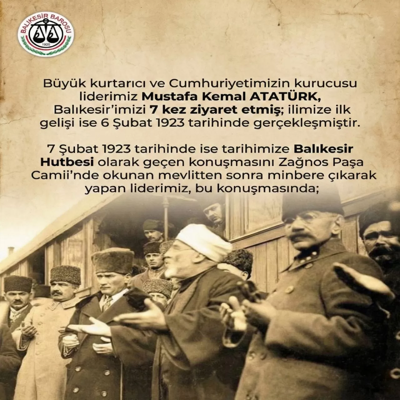 Balıkesir Barosu'ndan 6 Şubat Anması: "Ulusal Birliğin İradesine Sahip Çıkıyoruz"