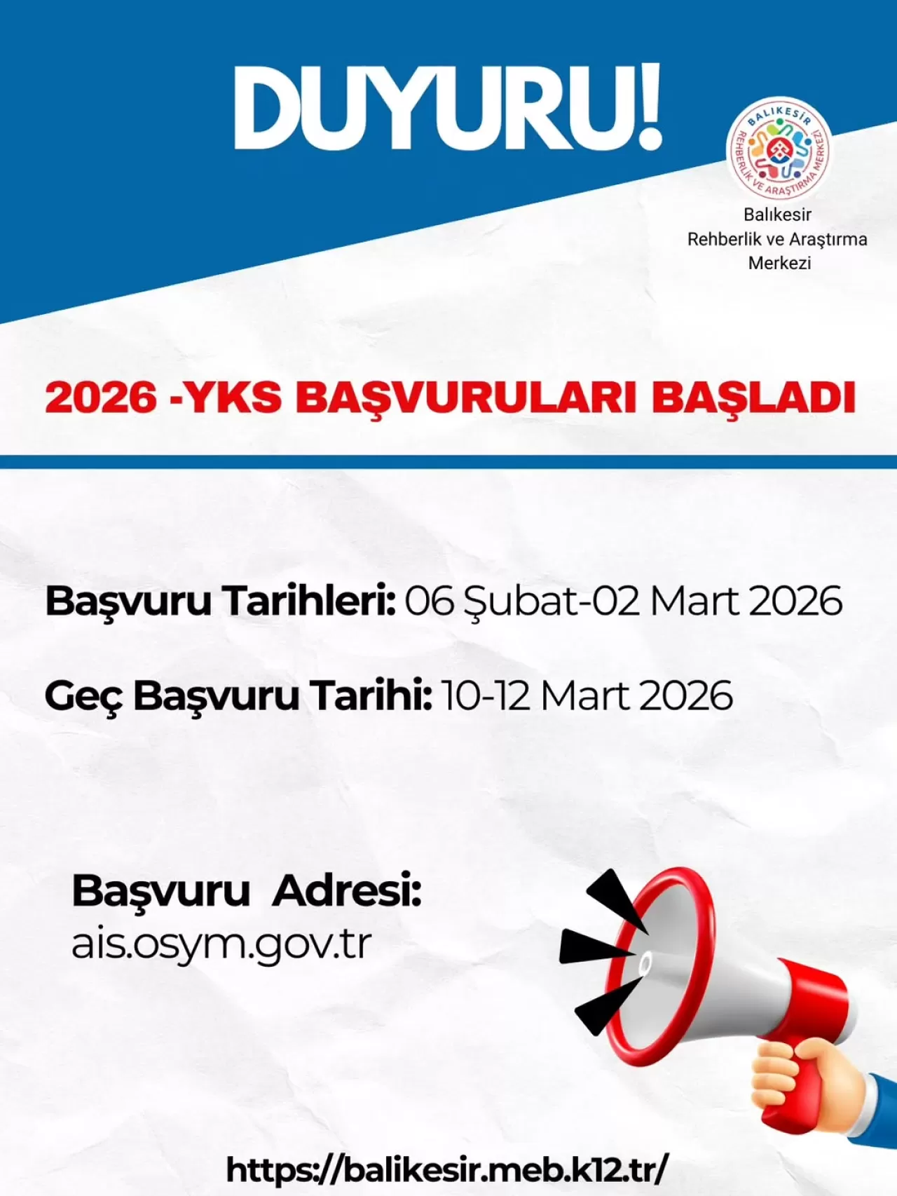 2026 YKS Tarihleri ve Başvuru Süreci Açıklandı