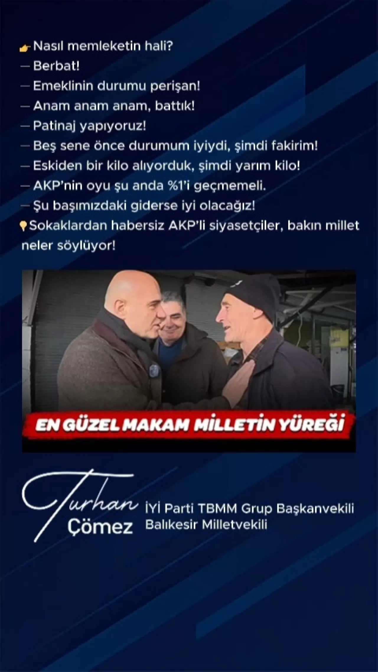 İYİ Partili Çömez'den Ekonomiye Sert Eleştiriler: Anam Anam Anam, Battık!