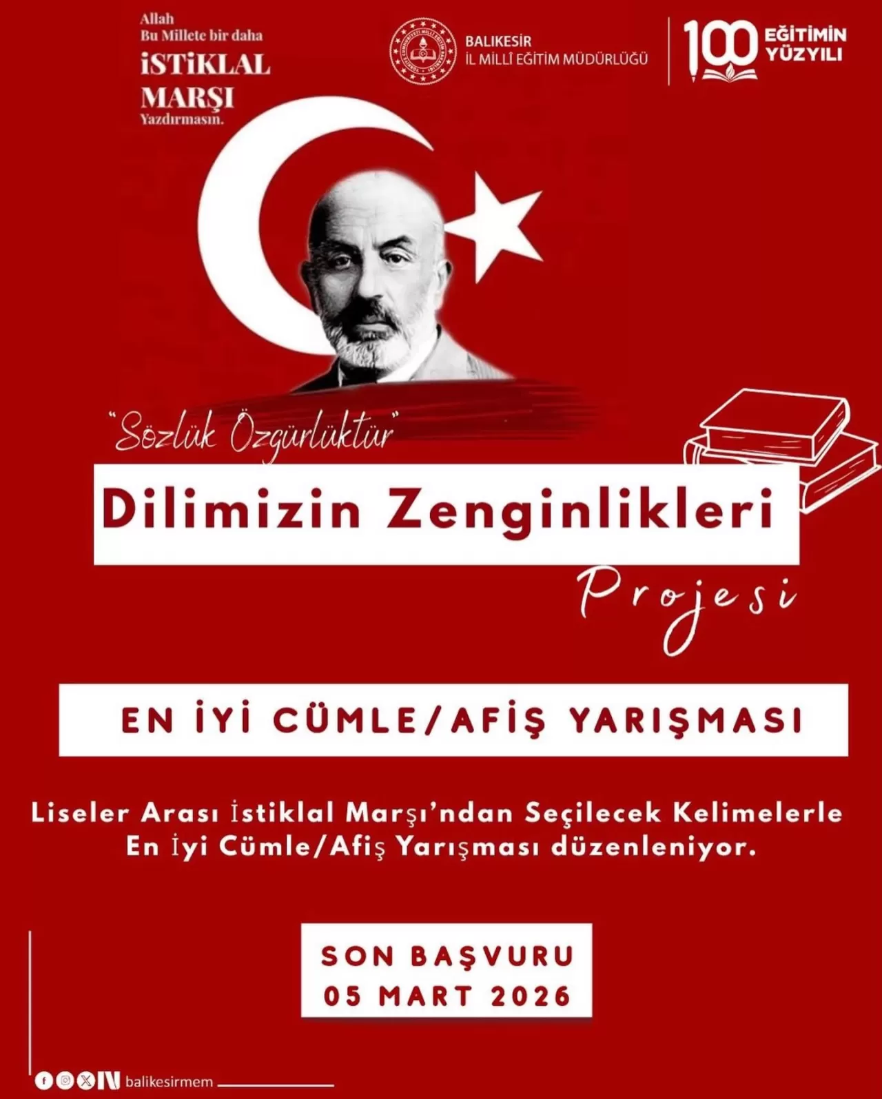 Burhaniye'de İstiklal Marşı Temalı Afiş Yarışması Başlıyor