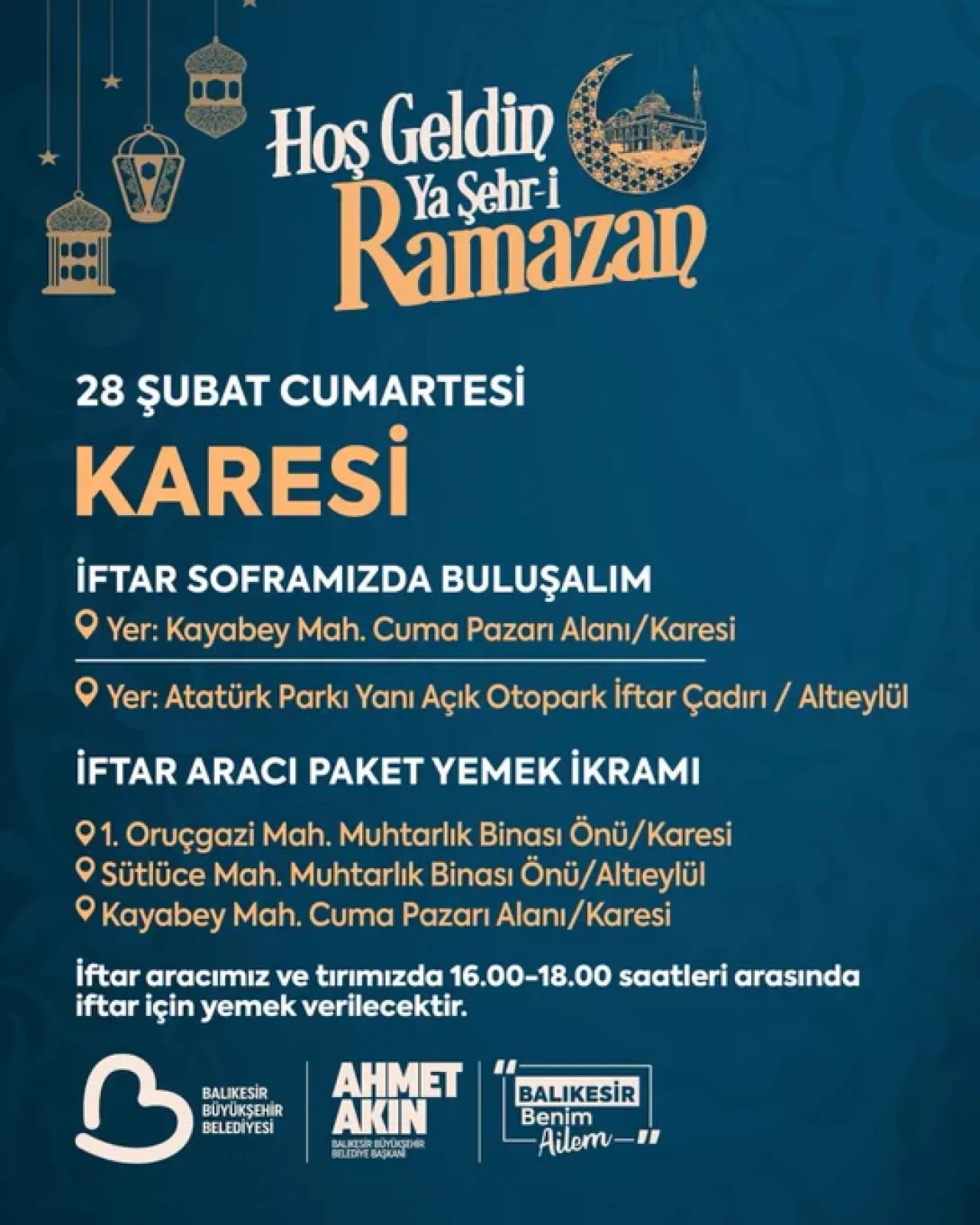 Karesi'nde Ramazan İftar Sofrası Kuruluyor
