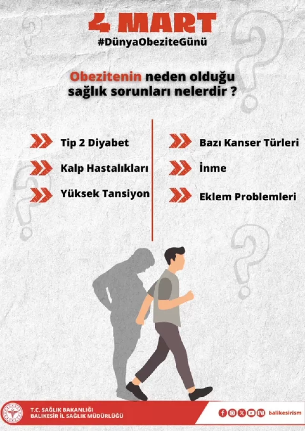 4 Mart Dünya Obezite Günü'nde Sağlıklı Yaşam Vurgusu