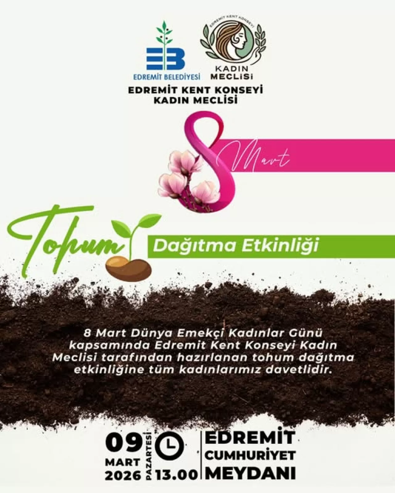 Edremit'te 8 Mart Dünya Emekçi Kadınlar Günü'nde Tohum Dağıtım Etkinliği