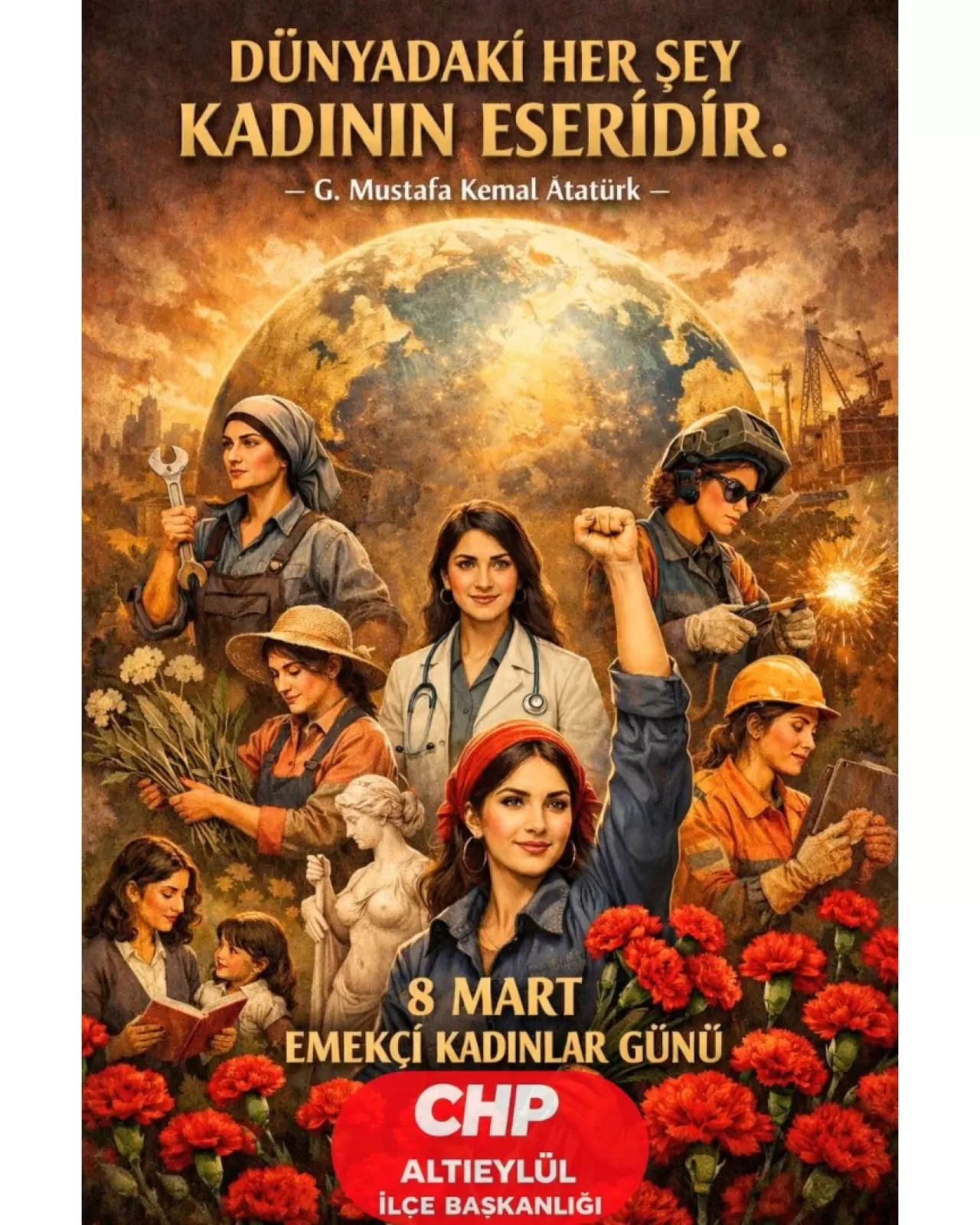 CHP Altıeylül'den 8 Mart Mesajı: Eşit ve Aydınlık Yarınlar İçin Mücadele Sürecek