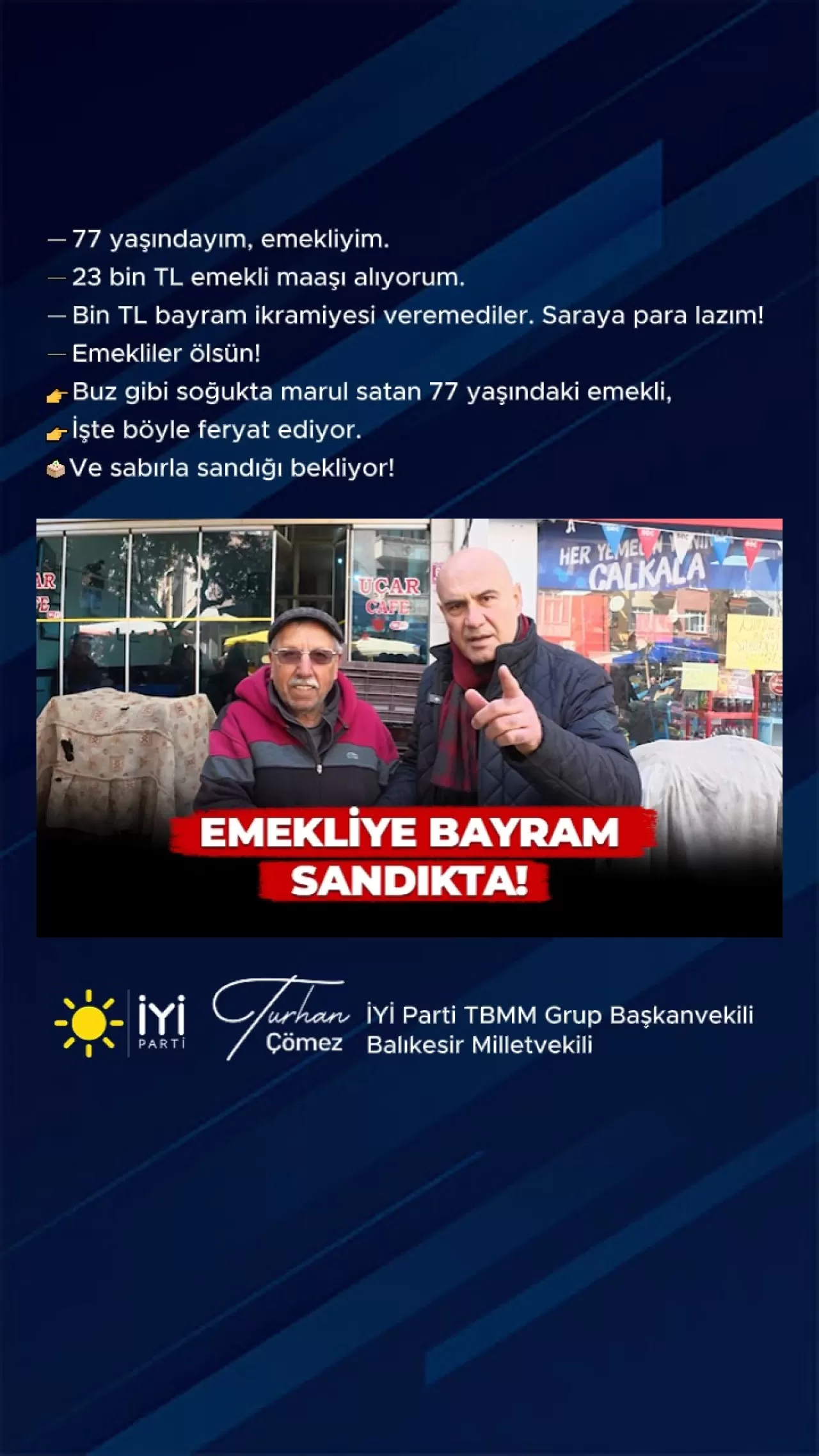 Emekli Vekilin Feryadı: "Bin TL Bayram İkramiyesi Veremediler, Saraya Para Lazım, Emekliler Ölsün"