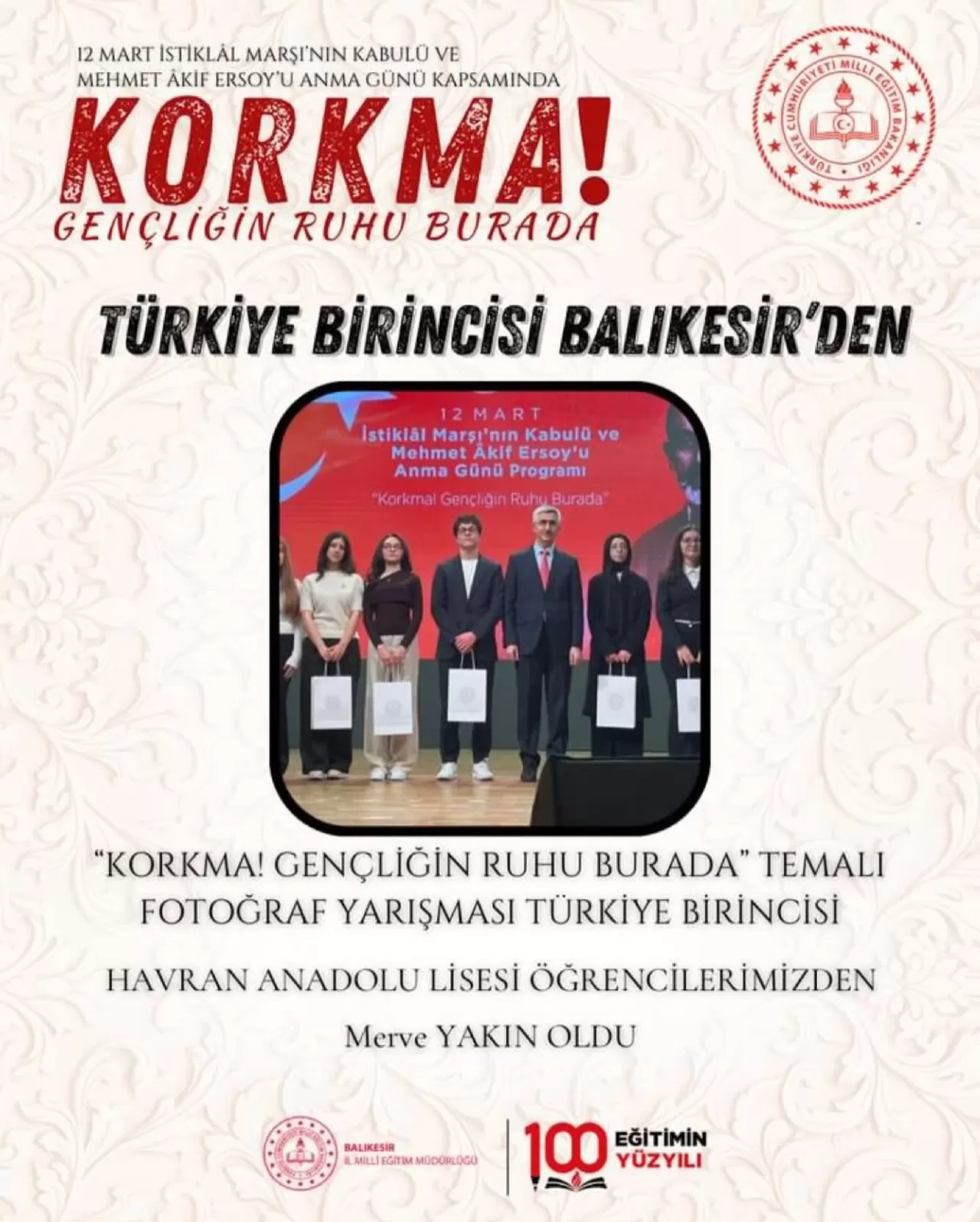 Balıkesirli Öğrenci Türkiye Birincisi Oldu: İstiklâl Ruhunu Kadrajına Sığdırdı