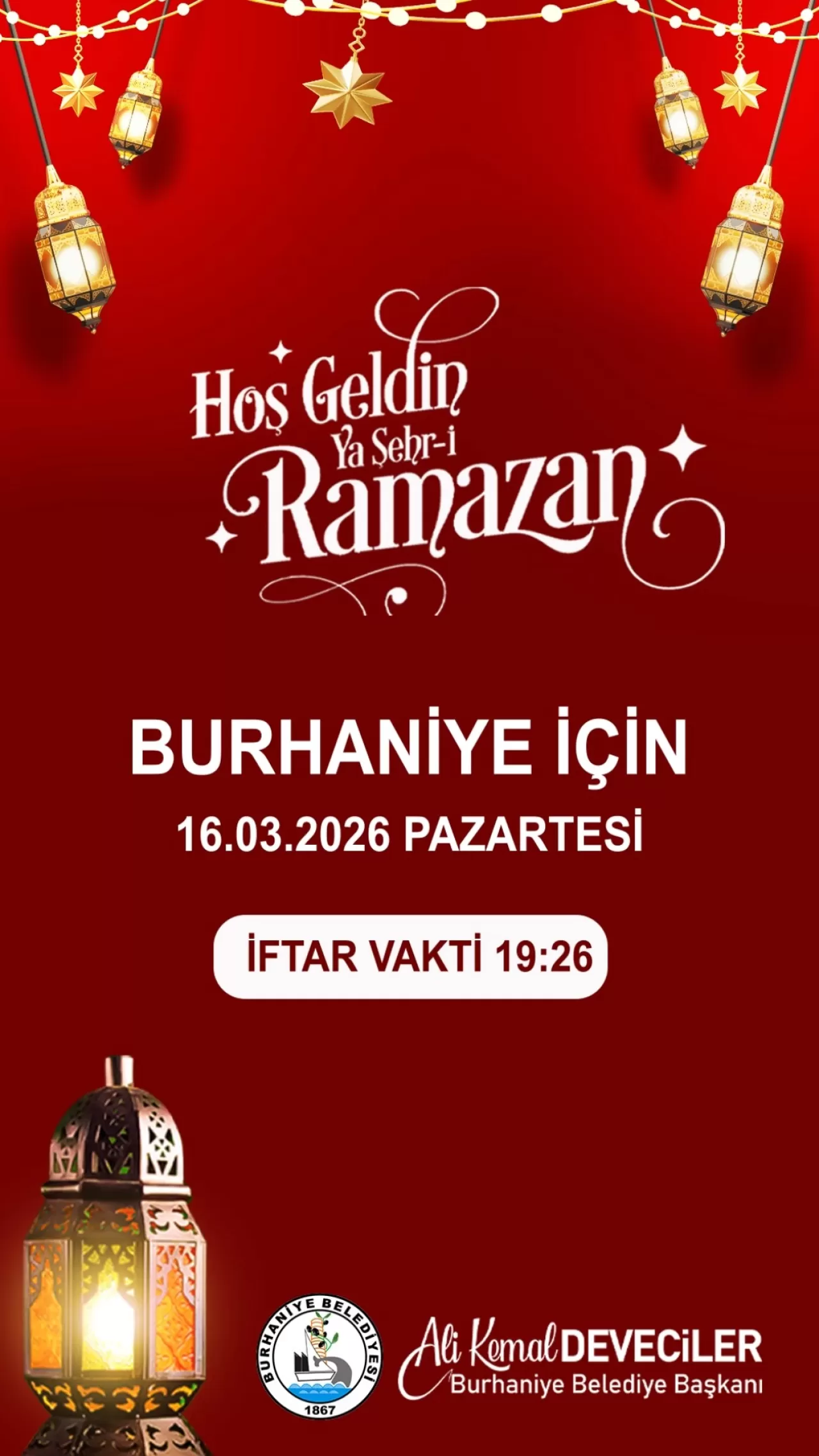 Burhaniye'de İftar Vakti 19.26 Olarak Açıklandı