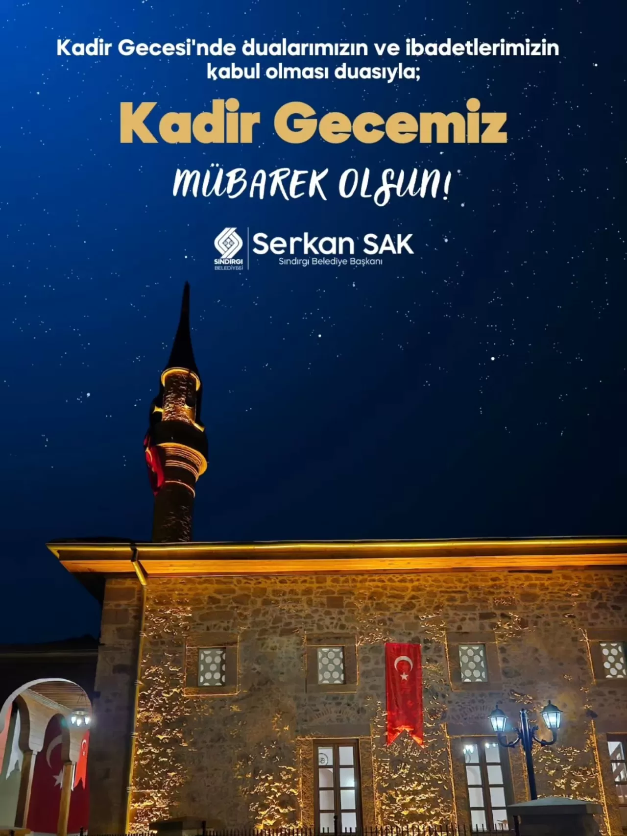 Sındırgı Belediyesi'nden Kadir Gecesi Mesajı
