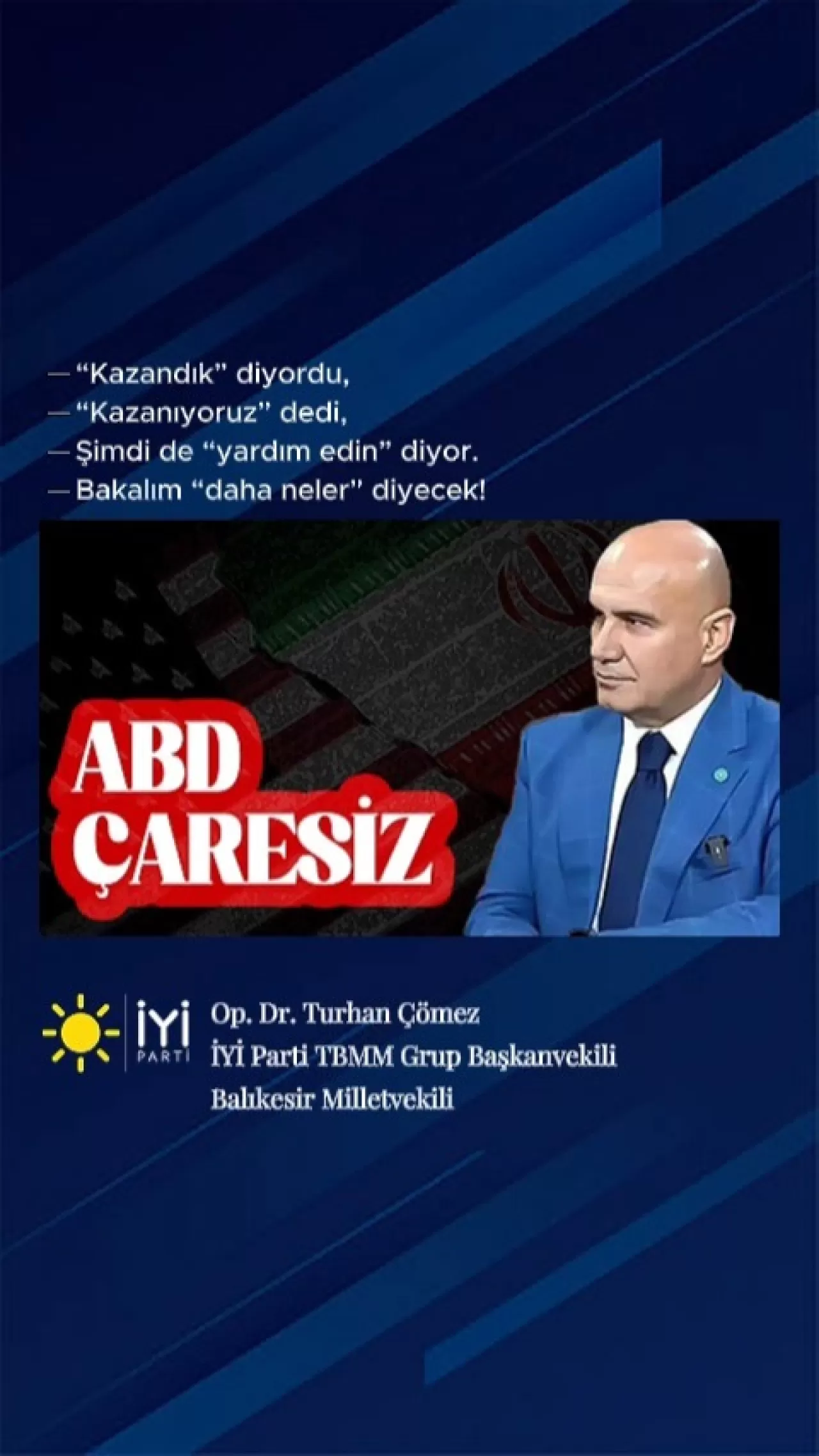 Turhan Çömez'den Siyasi Söylem Değişikliği: Kazandıktan Yardım Edine