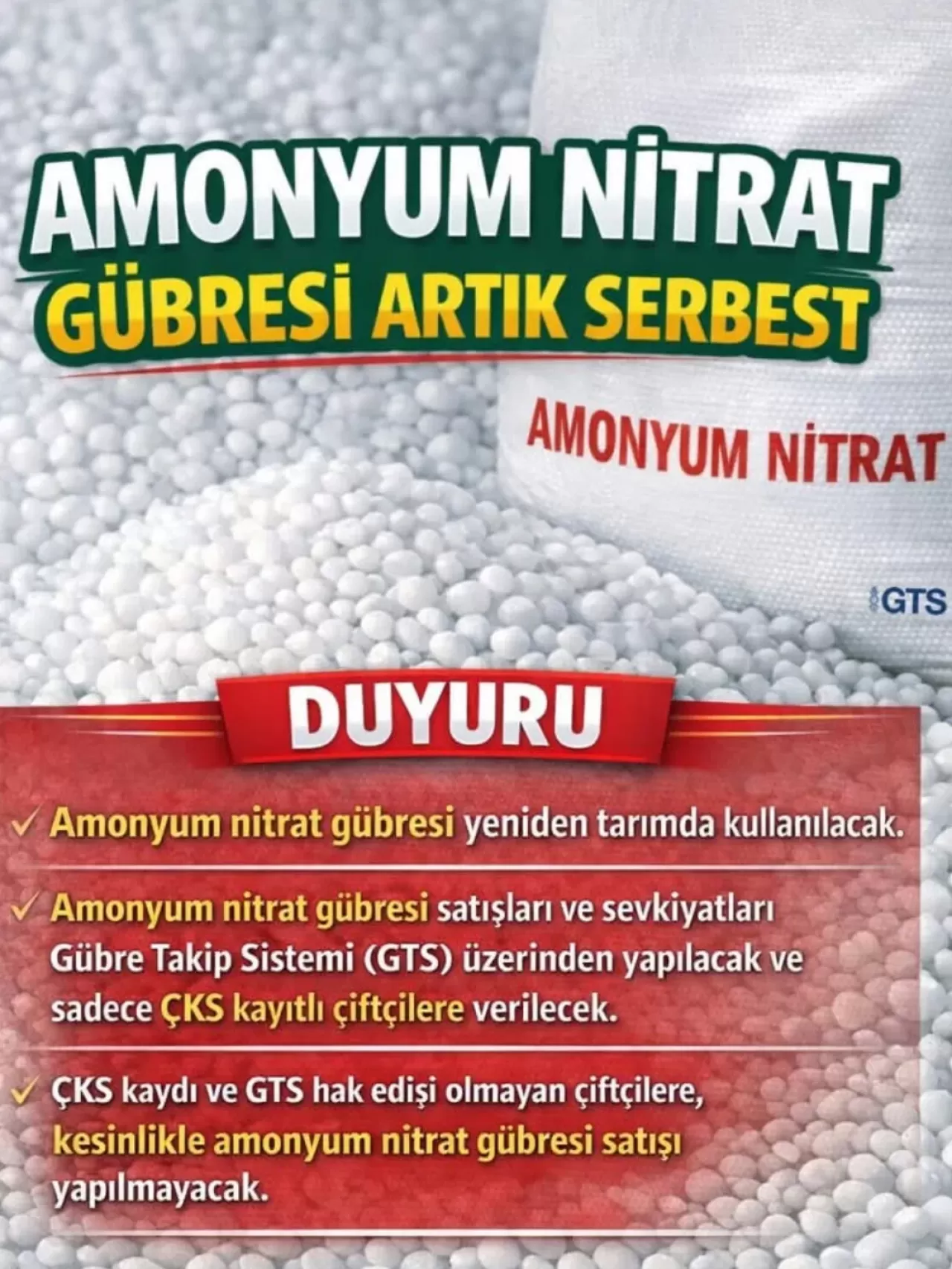 Edremit'te Amonyum Nitrat Gübresinin Kullanımına İlişkin Duyuru Yapıldı