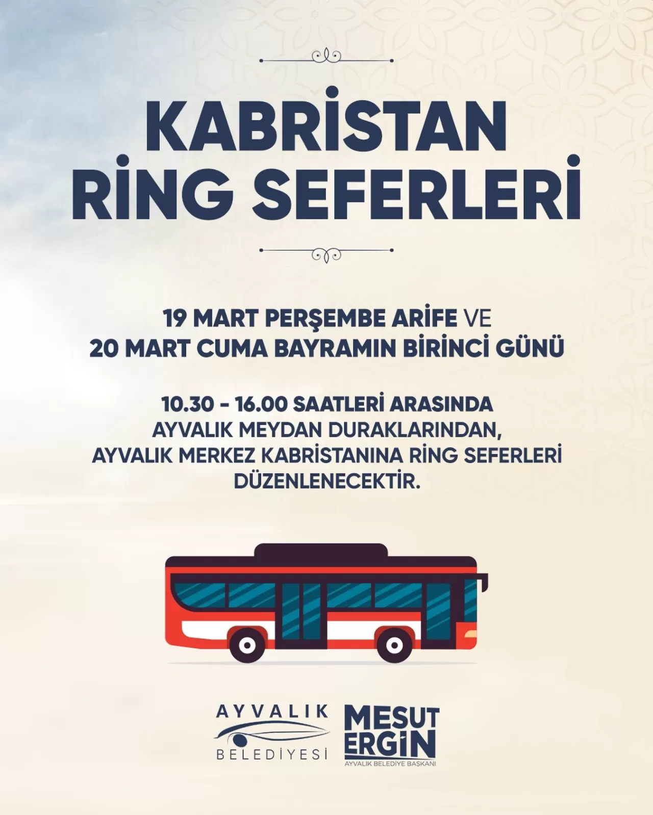 Ayvalık'ta Bayram Ziyaretleri İçin Özel Ulaşım Hizmeti