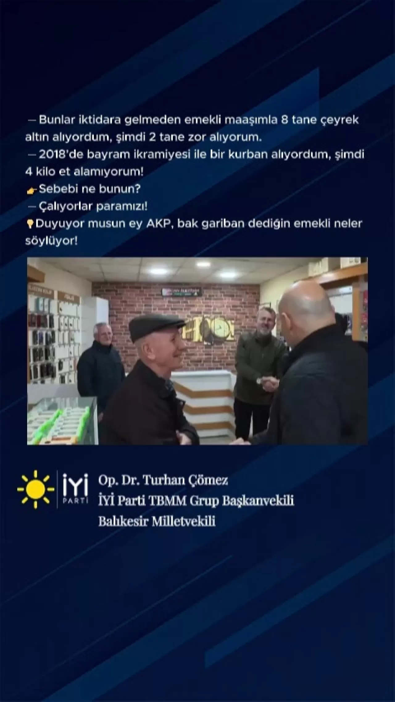 Çömez'den Emekli Maaşlarındaki Düşüşe Sert Tepki: "Altın ve Et Alamıyoruz, Sebebi Çalıyorlar"