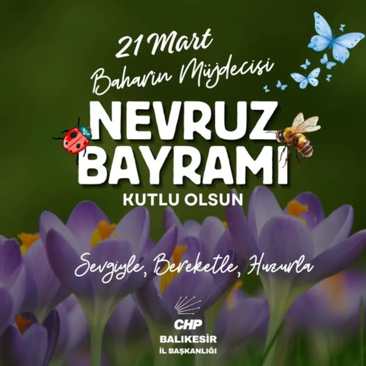 CHP Balıkesir'den Nevruz Mesajı: "Huzur, Bereket ve Aydınlık Yarınlar"