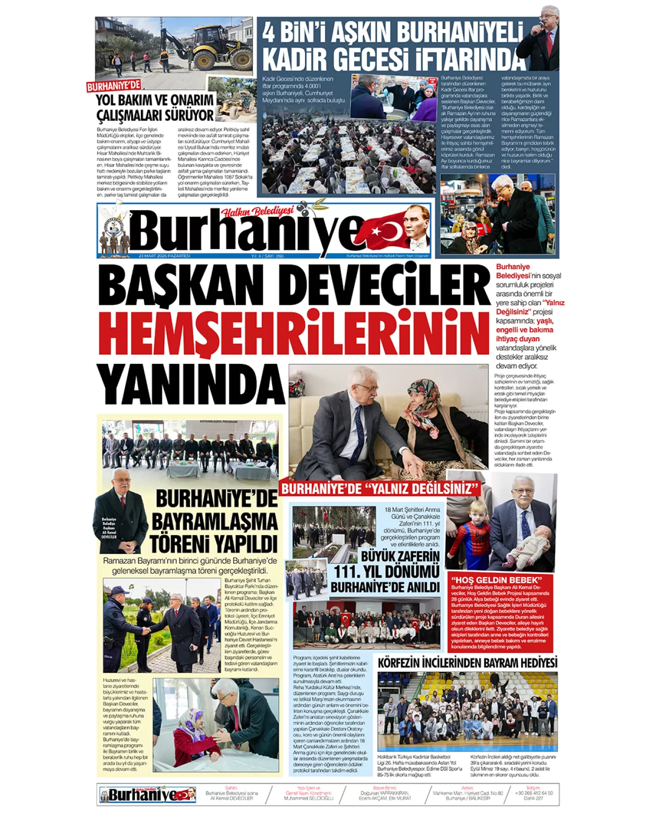 Burhaniye Haber Gazetesi 260. Sayısıyla Raflarda