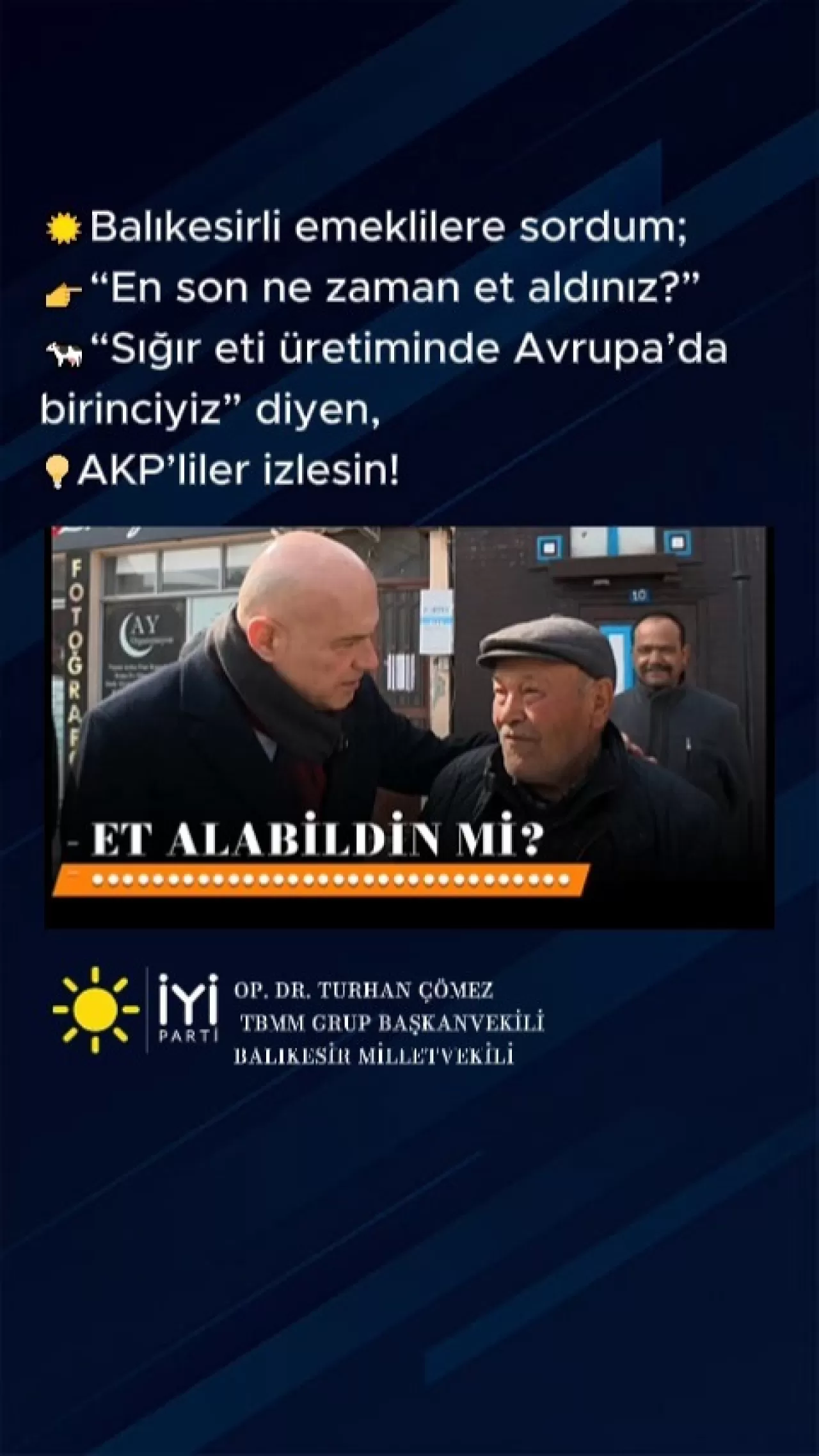 İYİ Partili Çömez'den Emeklilere Anket: 