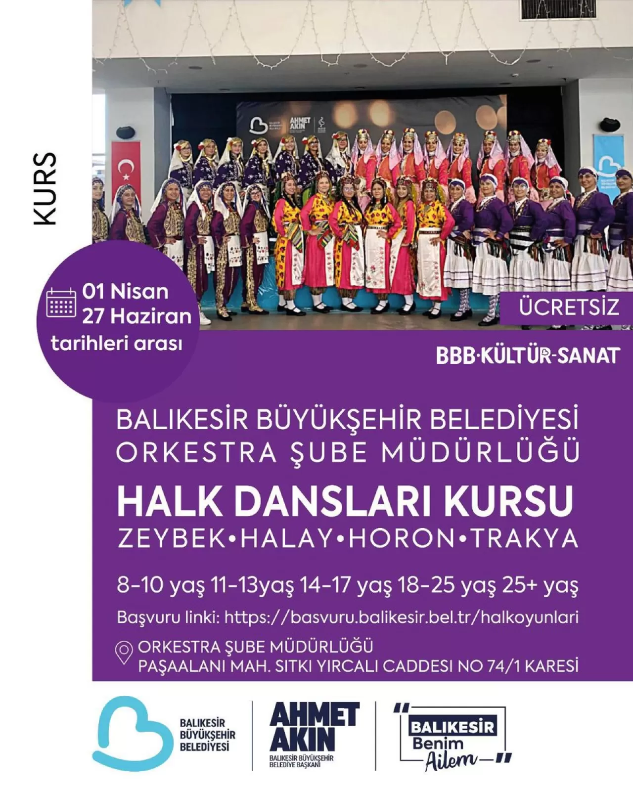 Balıkesir'de Ücretsiz Halk Dansları Kursları Başlıyor