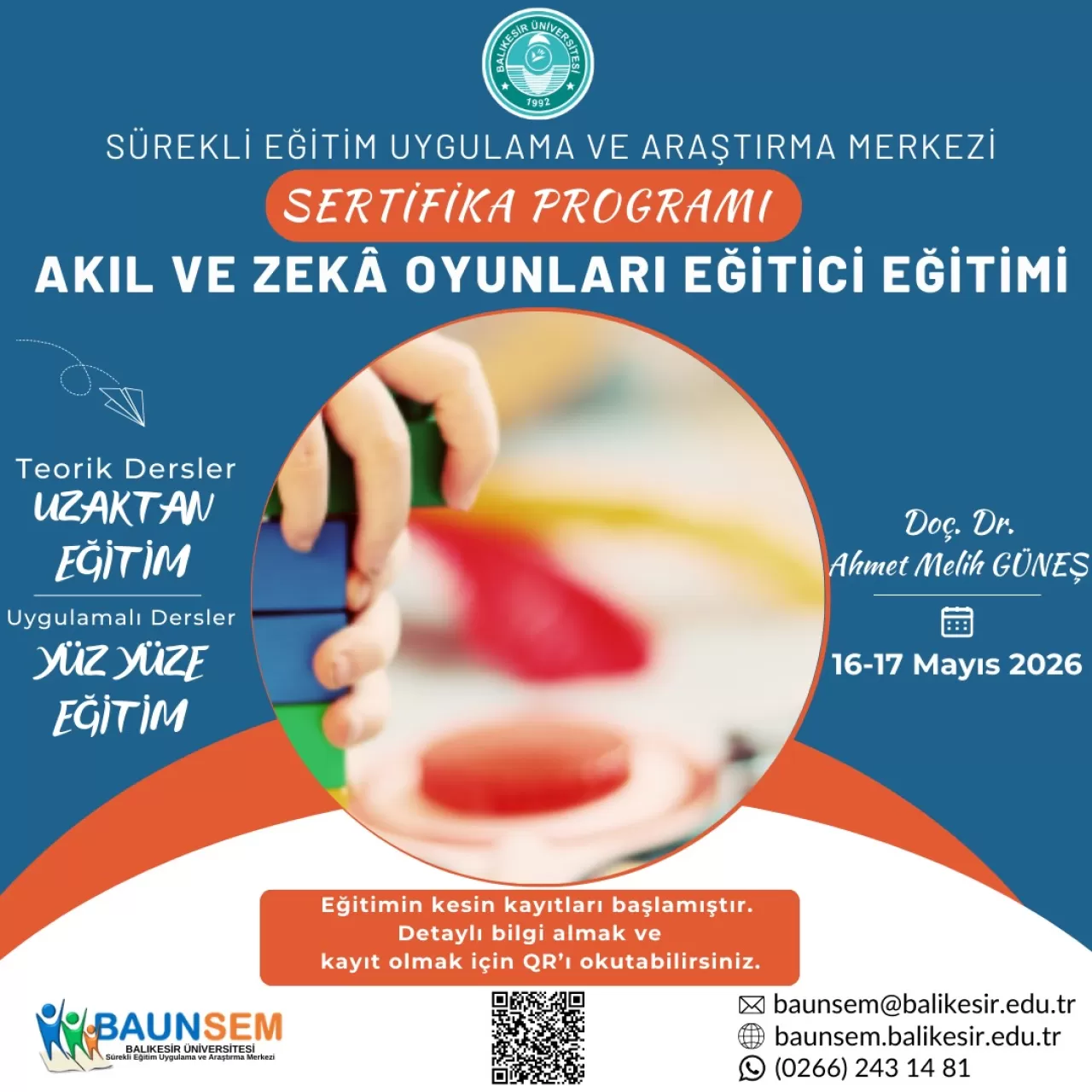 Balıkesir Üniversitesi'nde Akıl ve Zeka Oyunları Eğitici Eğitimi