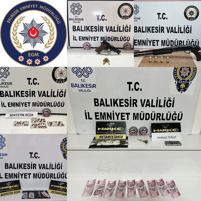 Balıkesir'de Başarılı Emniyet Operasyonu: Çok Sayıda Yakalama ve Ele Geçirilen Maddeler