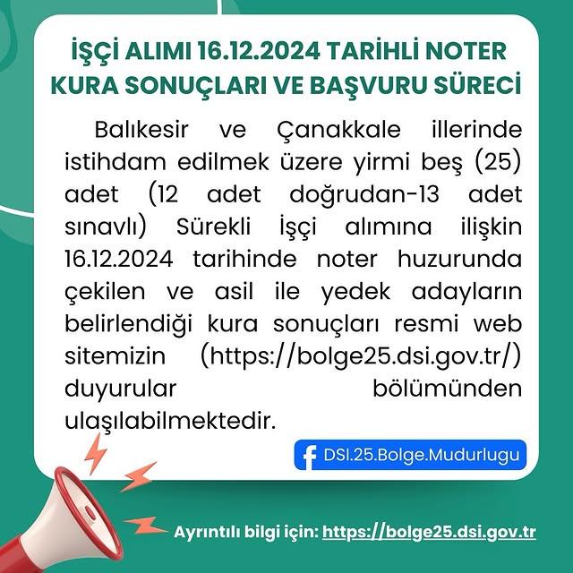 Balıkesir ve Çanakkale'de DSİ Sürekli İşçi Alımı Sonuçları Açıklandı